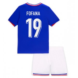 Fotbalové Dres Francie Youssouf Fofana #19 Dětské Domácí Oblečení ME 2024 Krátký Rukáv (+ trenýrky)